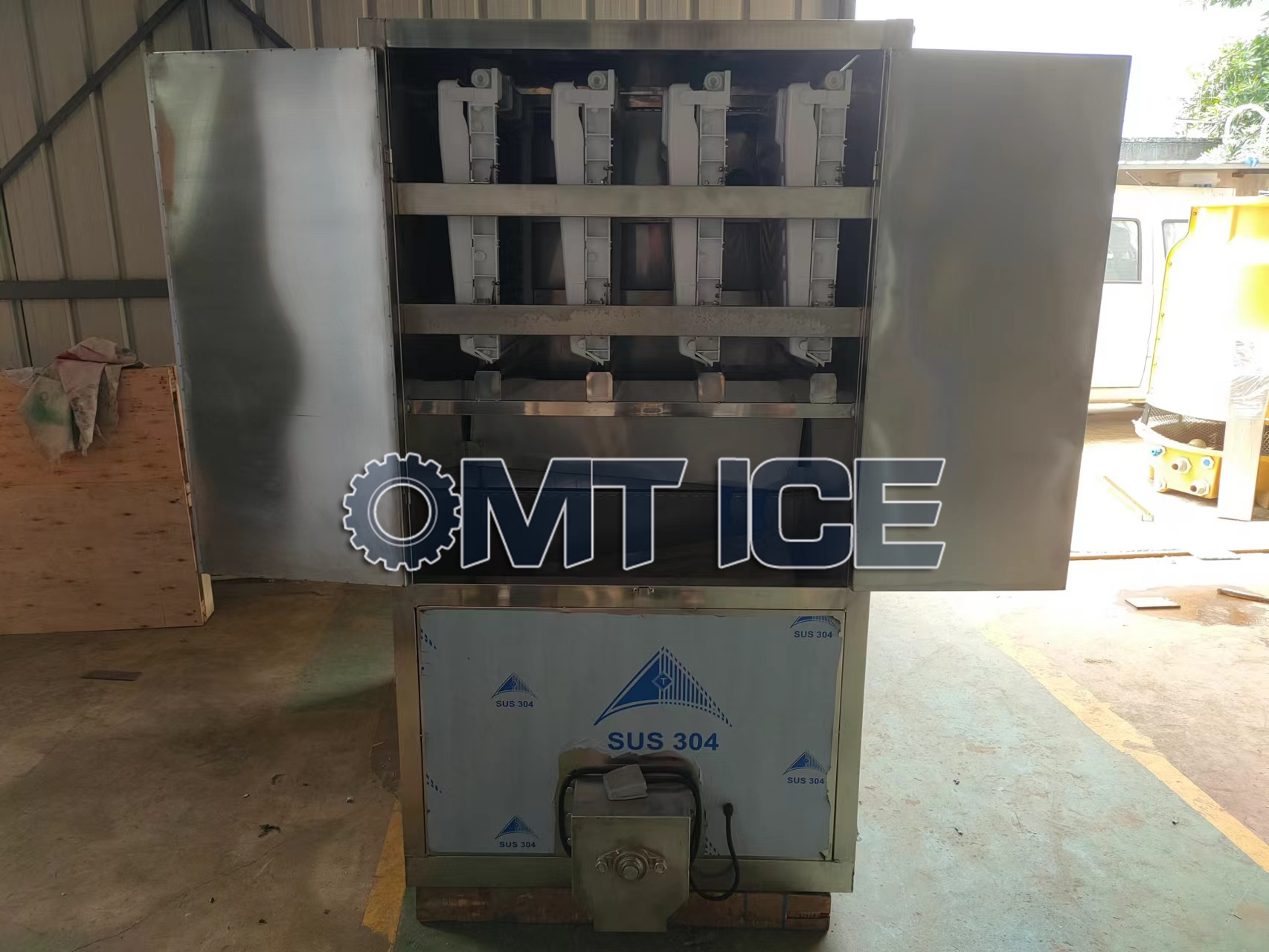 ОМТ 1тон индустријски тип коцке за лед машина-3